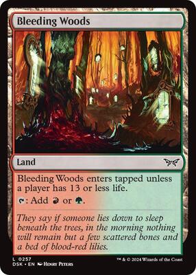 Bleeding Woods card from Duskmourn: House of Horror