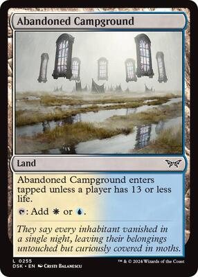 Abandoned Campground card from Duskmourn: House of Horror