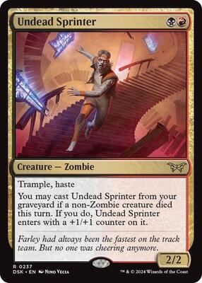 Undead Sprinter card from Duskmourn: House of Horror