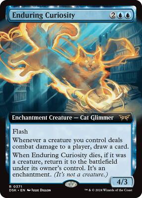 Enduring Curiosity (Extended Art) card from Duskmourn: House of Horror