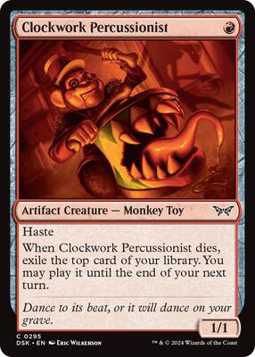 Clockwork Percussionist (0295) card from Duskmourn: House of Horror
