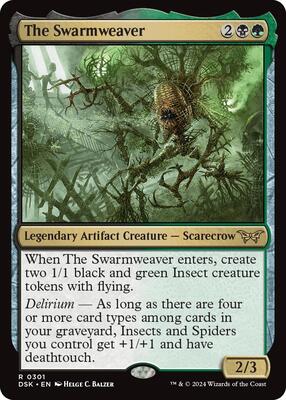 The Swarmweaver (0301) card from Duskmourn: House of Horror