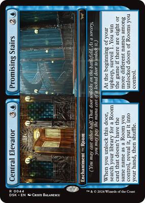 Central Elevator // Promising Stairs card from Duskmourn: House of Horror