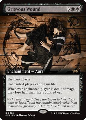 Grievous Wound (Extended Art) card from Duskmourn: House of Horror