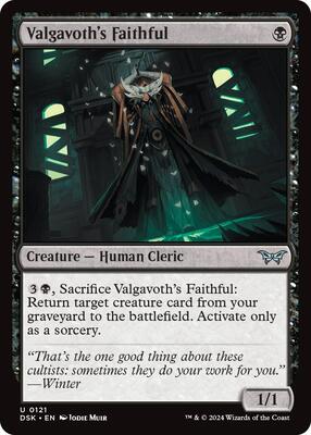 Valgavoth's Faithful card from Duskmourn: House of Horror