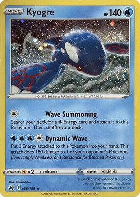Kyogre - 036/159 (Pixel Holo) card from Miscellaneous Cards & Products