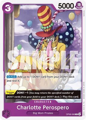 Charlotte Perospero card from Two Legends Pre-Release Cards