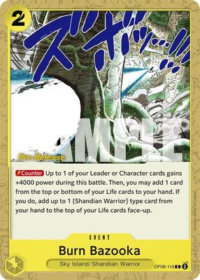Burn Bazooka card from Two Legends Pre-Release Cards
