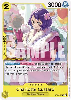 Charlotte Custard card from Two Legends Pre-Release Cards