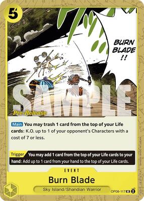 Burn Blade card from Two Legends Pre-Release Cards