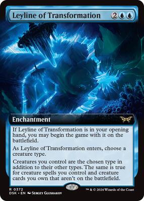 Leyline of Transformation (Extended Art) card from Duskmourn: House of Horror