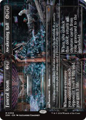 Funeral Room // Awakening Hall (Borderless) card from Duskmourn: House of Horror