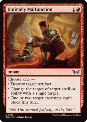 Untimely Malfunction card from Duskmourn: House of Horror