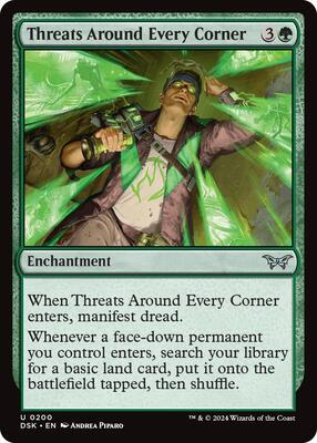 Threats Around Every Corner card from Duskmourn: House of Horror