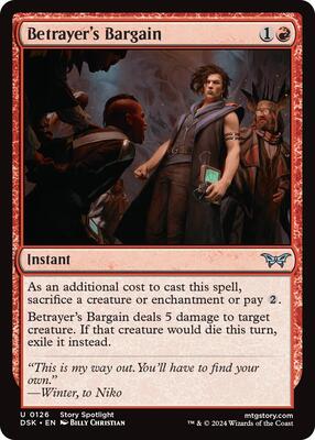 Betrayer's Bargain card from Duskmourn: House of Horror
