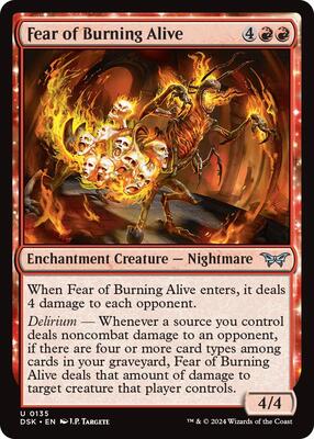 Fear of Burning Alive card from Duskmourn: House of Horror