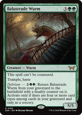 Balustrade Wurm card from Duskmourn: House of Horror