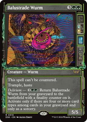 Balustrade Wurm (Showcase) card from Duskmourn: House of Horror