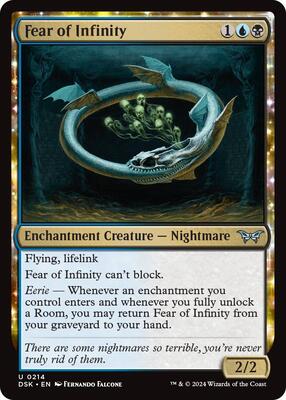 Fear of Infinity card from Duskmourn: House of Horror