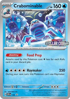 Crabominable - 134 (Prerelease) card from SV: Scarlet & Violet Promo Cards