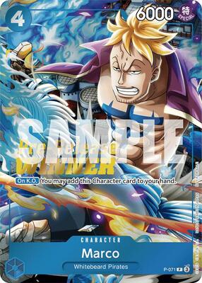 Marco (Two Legends Pre-Release Winner) card from One Piece Promotion Cards