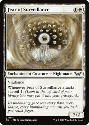 Fear of Surveillance card from Duskmourn: House of Horror