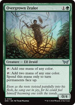 Overgrown Zealot card from Duskmourn: House of Horror
