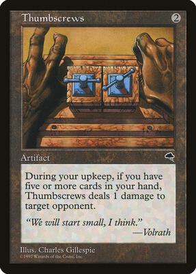 Thumbscrews card from Tempest
