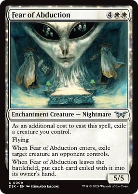 Fear of Abduction card from Duskmourn: House of Horror