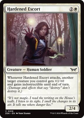 Hardened Escort card from Duskmourn: House of Horror