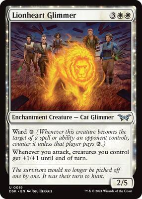Lionheart Glimmer card from Duskmourn: House of Horror