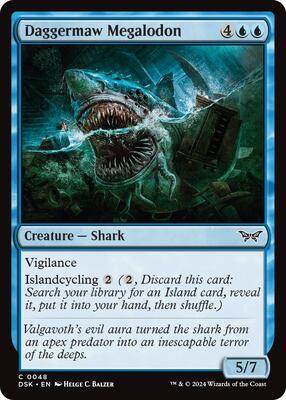 Daggermaw Megalodon card from Duskmourn: House of Horror