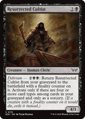 Resurrected Cultist card from Duskmourn: House of Horror