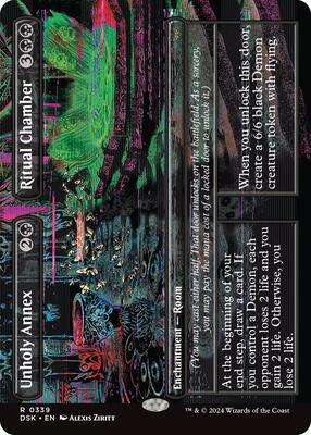 Unholy Annex // Ritual Chamber (Borderless) card from Duskmourn: House of Horror