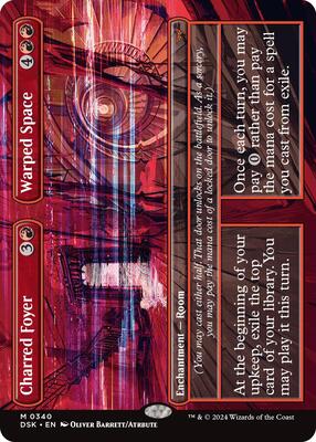 Charred Foyer // Warped Space (Borderless) card from Duskmourn: House of Horror