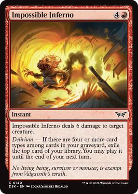 Impossible Inferno card from Duskmourn: House of Horror