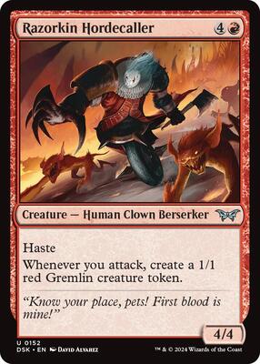 Razorkin Hordecaller card from Duskmourn: House of Horror