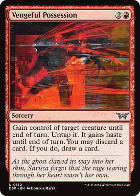 Vengeful Possession card from Duskmourn: House of Horror