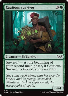 Cautious Survivor card from Duskmourn: House of Horror