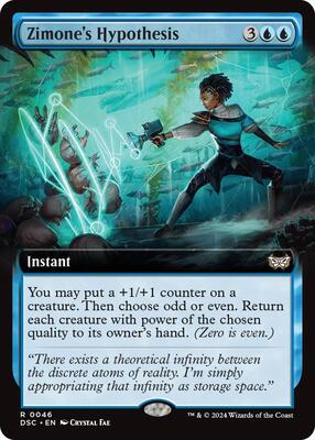 Zimone's Hypothesis (Extended Art) card from Commander: Duskmourn: House of Horror