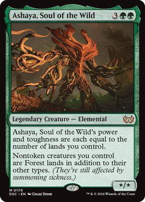 Ashaya, Soul of the Wild card from Commander: Duskmourn: House of Horror