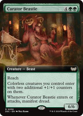 Curator Beastie (Extended Art) card from Commander: Duskmourn: House of Horror