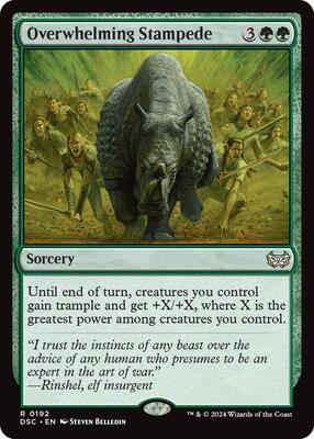 Overwhelming Stampede card from Commander: Duskmourn: House of Horror