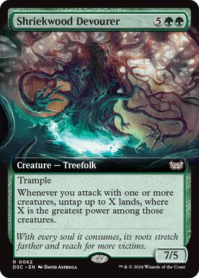 Shriekwood Devourer (Extended Art) card from Commander: Duskmourn: House of Horror