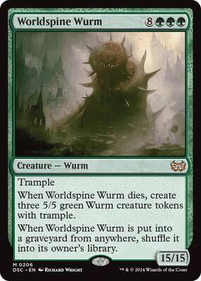 Worldspine Wurm card from Commander: Duskmourn: House of Horror