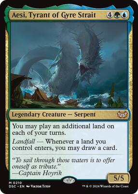 Aesi, Tyrant of Gyre Strait card from Commander: Duskmourn: House of Horror