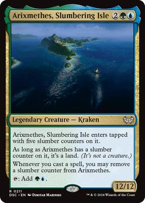 Arixmethes, Slumbering Isle card from Commander: Duskmourn: House of Horror