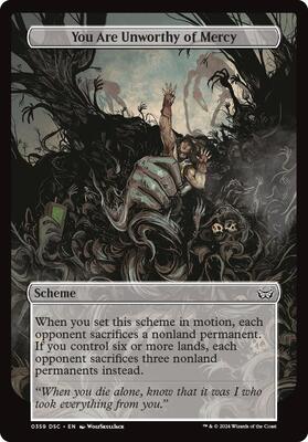 You Are Unworthy of Mercy (Full Art) card from Archenemy: Duskmourn