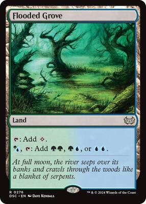 Flooded Grove card from Commander: Duskmourn: House of Horror