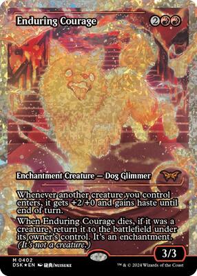 Enduring Courage (Showcase) (Fracture Foil) card from Duskmourn: House of Horror